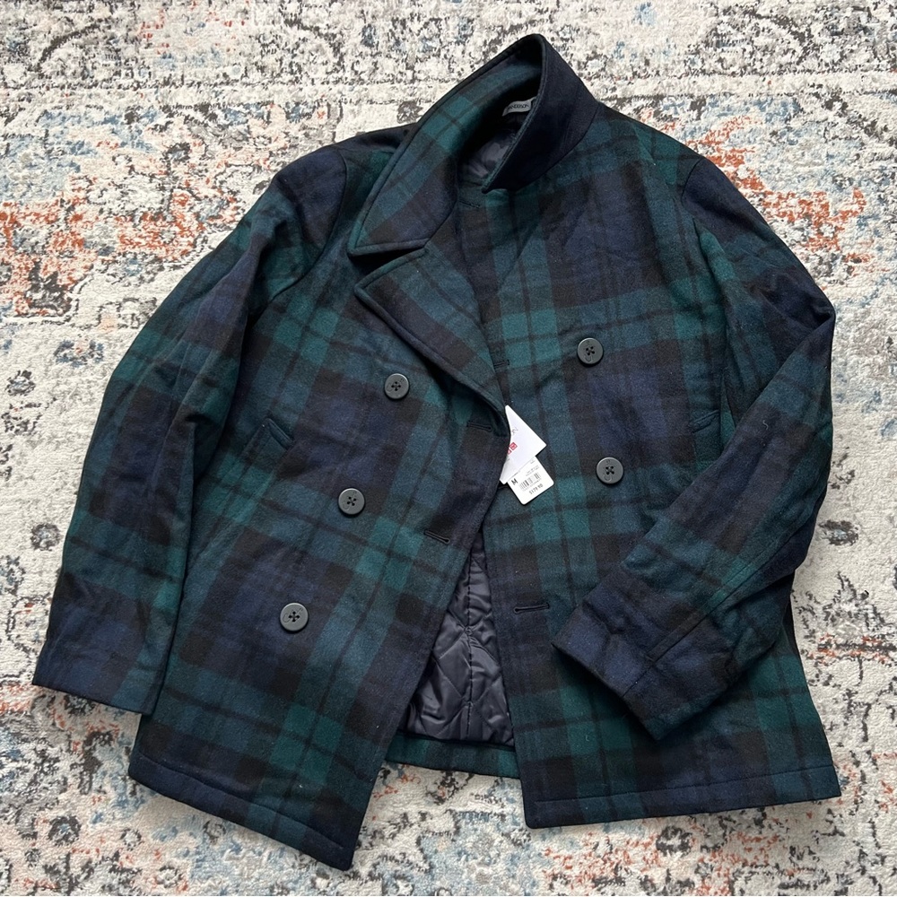 JW Anderson x Uniqlo plaid peacoat